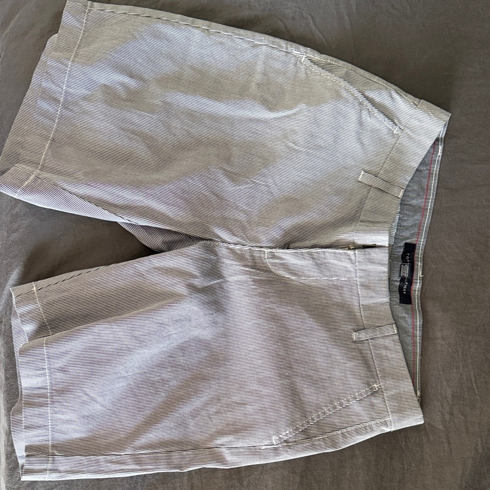 women Gray Striped Shorts